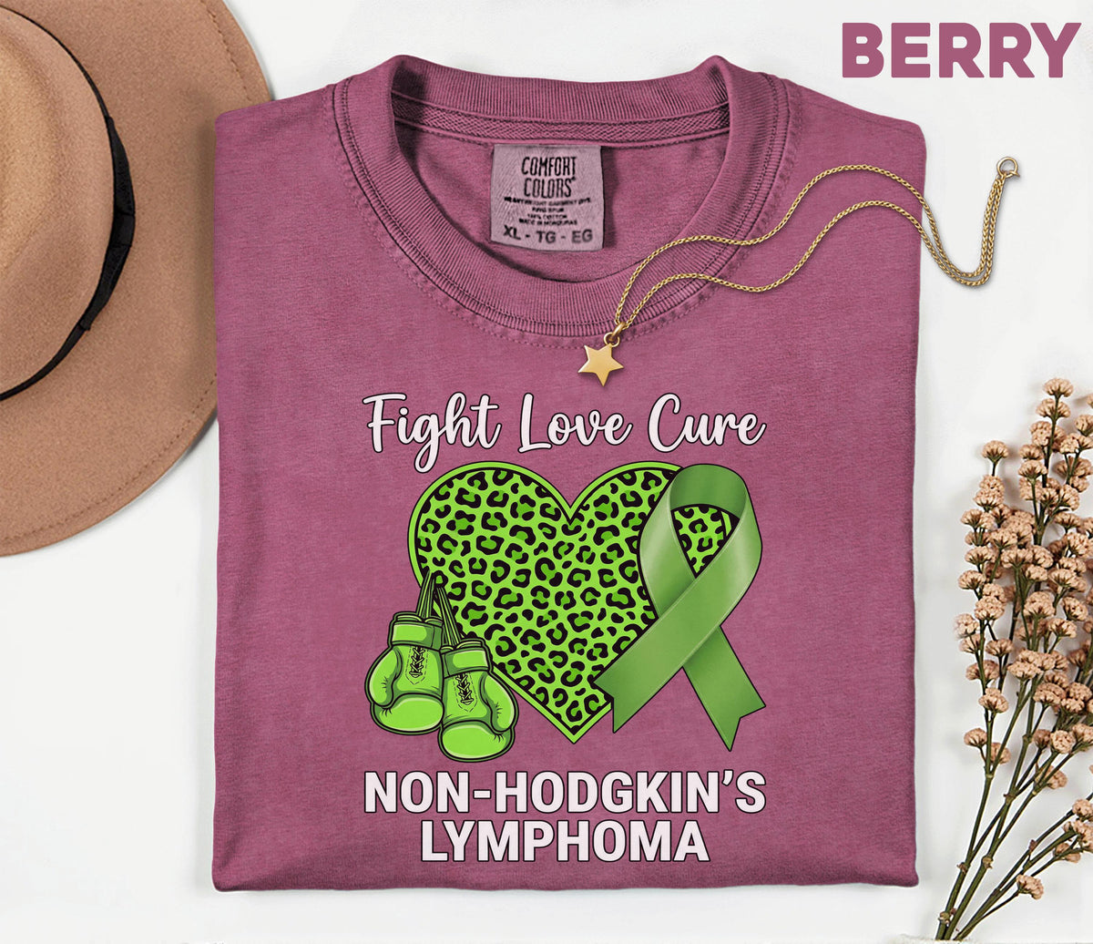 Comfort Colors® Non Hodgkins Lymphoma Support Shirt Green Ribbon Fight Love Cure Tee Cancer Awareness Gift Warrior Support Shirt