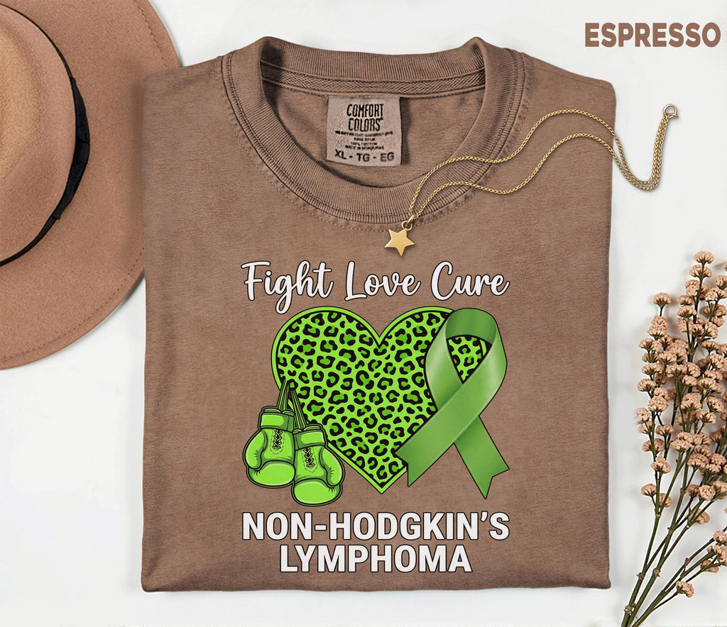 Comfort Colors® Non Hodgkins Lymphoma Support Shirt Green Ribbon Fight Love Cure Tee Cancer Awareness Gift Warrior Support Shirt