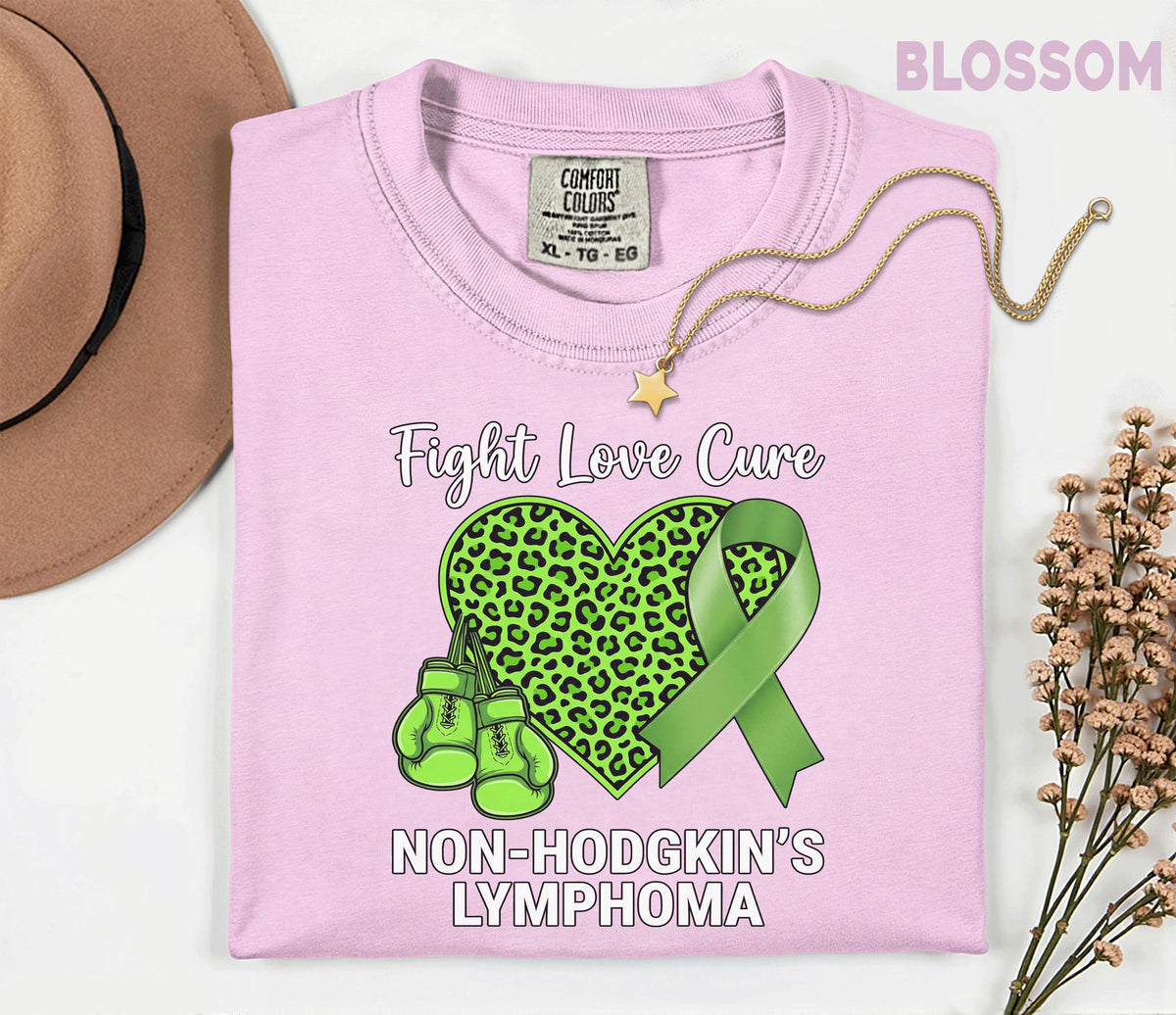 Comfort Colors® Non Hodgkins Lymphoma Support Shirt Green Ribbon Fight Love Cure Tee Cancer Awareness Gift Warrior Support Shirt