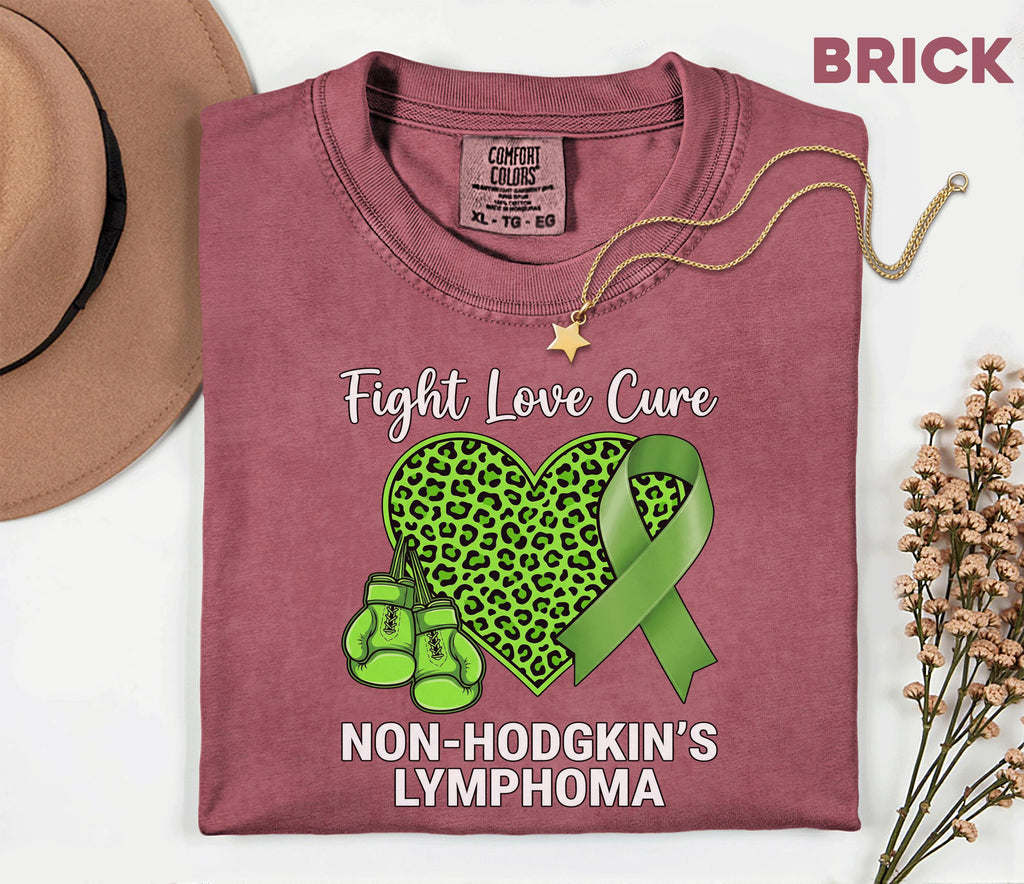 Comfort Colors® Non Hodgkins Lymphoma Support Shirt Green Ribbon Fight Love Cure Tee Cancer Awareness Gift Warrior Support Shirt