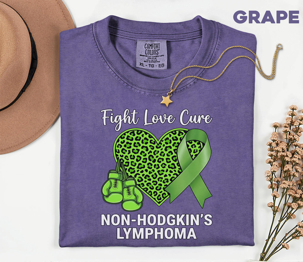 Comfort Colors® Non Hodgkins Lymphoma Support Shirt Green Ribbon Fight Love Cure Tee Cancer Awareness Gift Warrior Support Shirt