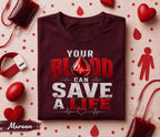 Your Blood Can Save A Life Shirt, World Blood Donor Day T Shirt, Blood Donation Awareness Tee, Medical Hero Gift, Nurse Doctor Apparel