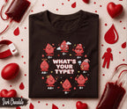 Whats Your Blood Type Shirt Cute Kawaii Blood Donor Tee Funny Blood Types Design O A B AB World Blood Donor Day Awareness Gift Shirt