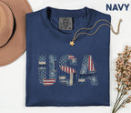 Comfort Colors® USA Patchwork Denim Shirt Patriotic Distressed USA Tee Vintage American Shirt Fourth of July 4th Shirt Independence Day Gift