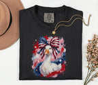 Comfort Colors® Patriotic Goose Shirt USA Flag Bow Duck Tee Fourth of July 4th Shirt Cute American Goose Independence Day Funny Animal Gift
