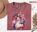 Comfort Colors® Patriotic Goose Shirt USA Flag Bow Duck Tee Fourth of July 4th Shirt Cute American Goose Independence Day Funny Animal Gift