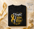 I Fought I Won I Rise Cancer Survivor Shirt, Yellow Ribbon Awareness Tee