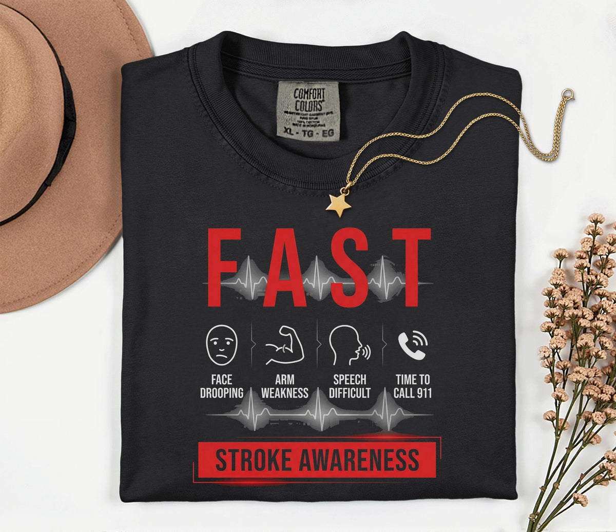 FAST Stroke Awareness Shirt, Comfort Colors Stroke Awareness Tee