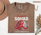 Support Squad Stroke Awareness Shirt, Comfort Colors Stroke Awareness Tee, Brain Ribbon Survivor Gift, Caregiver Medical Support T-Shirt
