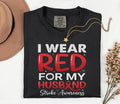 I Wear Red For My Husband Stroke Awareness Shirt, Comfort Colors Stroke Awareness Tee