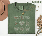 Comfort Colors Stroke Awareness Shirt, Red Ribbon Brain Butterfly Tee, Medical Awareness Support Gift, Inspirational T-Shirt