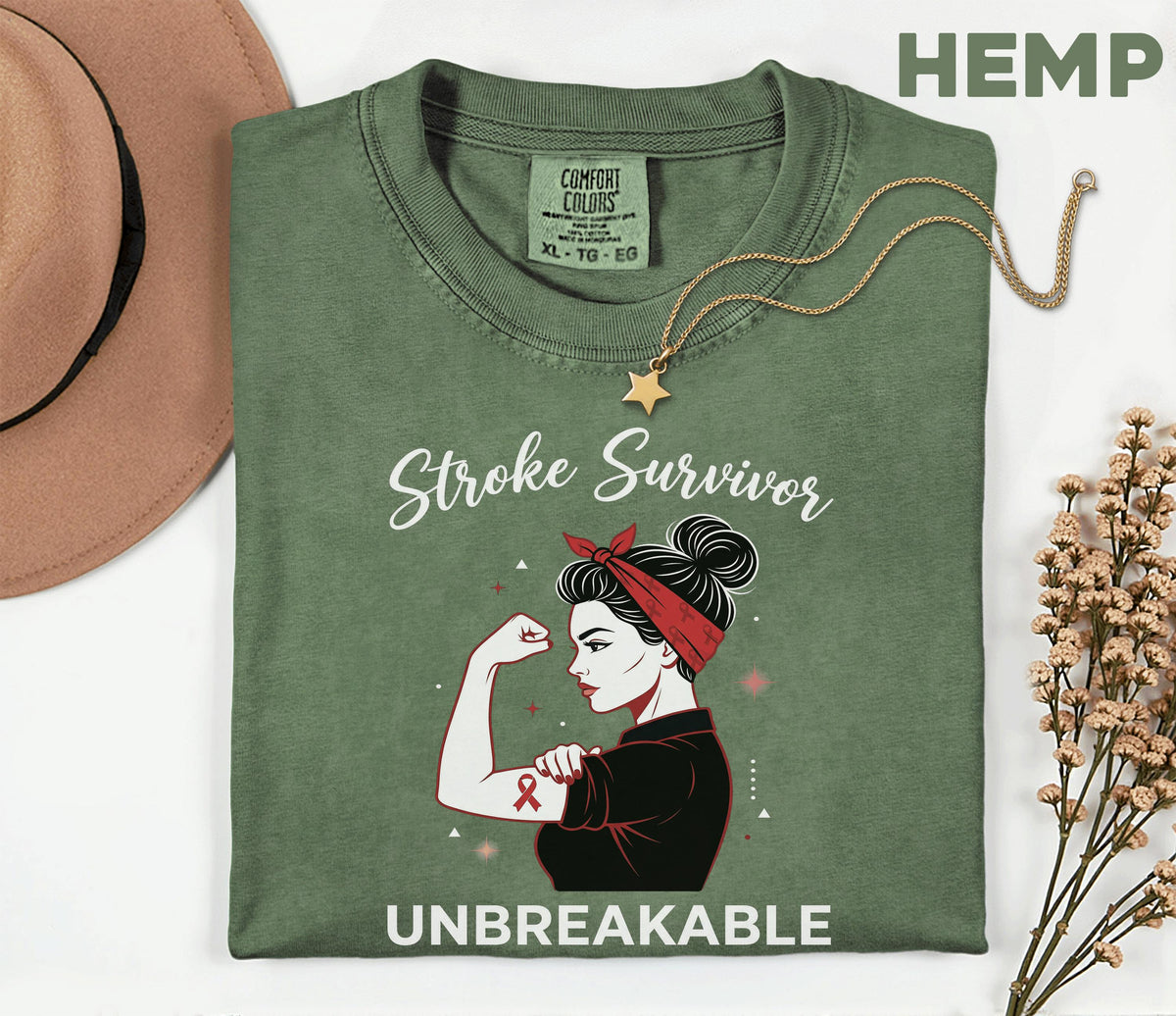 Stroke Survivor Unbreakable Shirt, Comfort Colors Stroke Awareness Tee, Strong Woman Warrior Gift, Inspirational Survivor T-Shirt
