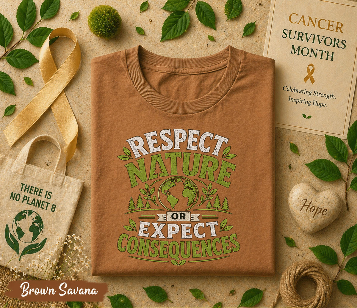 Respect Nature Shirt, World Environment Day Tee, Eco Friendly T Shirt, Save Earth Apparel, Nature Lover Gift, Sustainability Tee
