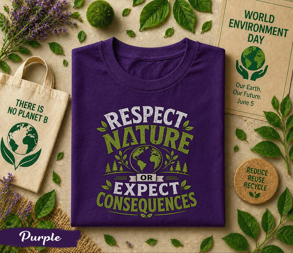 Respect Nature Shirt, World Environment Day Tee, Eco Friendly T Shirt, Save Earth Apparel, Nature Lover Gift, Sustainability Tee