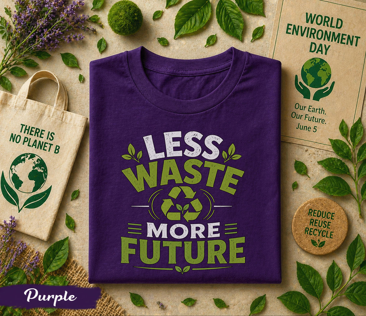 Less Waste More Future Shirt, World Environment Day Tee, Eco Friendly T Shirt, Sustainability Tee, Save Earth Recycle Gift
