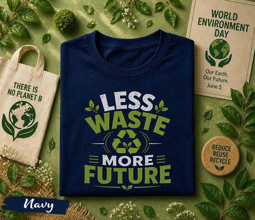 Less Waste More Future Shirt, World Environment Day Tee, Eco Friendly T Shirt, Sustainability Tee, Save Earth Recycle Gift