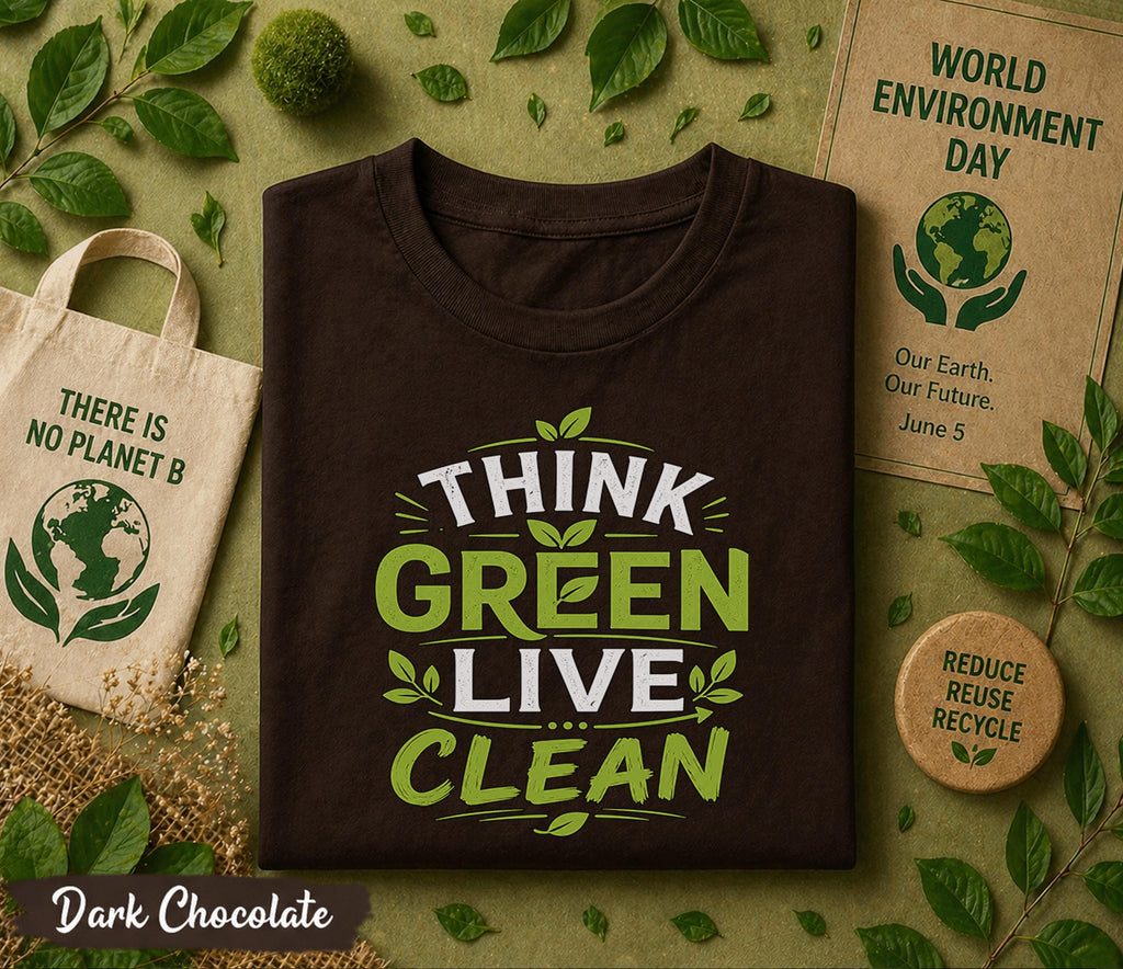 Think Green Live Clean Shirt, World Environment Day Tee, Eco Friendly T Shirt, Sustainability Tee, Save Earth Nature Lover Gift