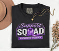 Matching Domestic Violence Awareness Comfort Colors Shirt, Support Squad Purple Ribbon Tee