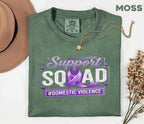 Matching Domestic Violence Awareness Comfort Colors Shirt, Support Squad Purple Ribbon Tee, Domestic Abuse Awareness Gift, Survivor Support