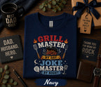 Grill Master Joke Master Shirt Funny Dad BBQ Tee Fathers Day Gift Birthday Husband Grill Dad Cooking Humor Retro T-Shirt