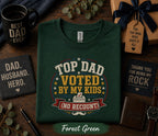 Top Dad Voted By My Kids Shirt Funny Fathers Day Gift Birthday Husband Tee Best Dad Ever Humor Retro T-shirt