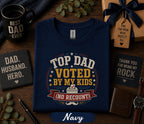 Top Dad Voted By My Kids Shirt Funny Fathers Day Gift Birthday Husband Tee Best Dad Ever Humor Retro T-shirt