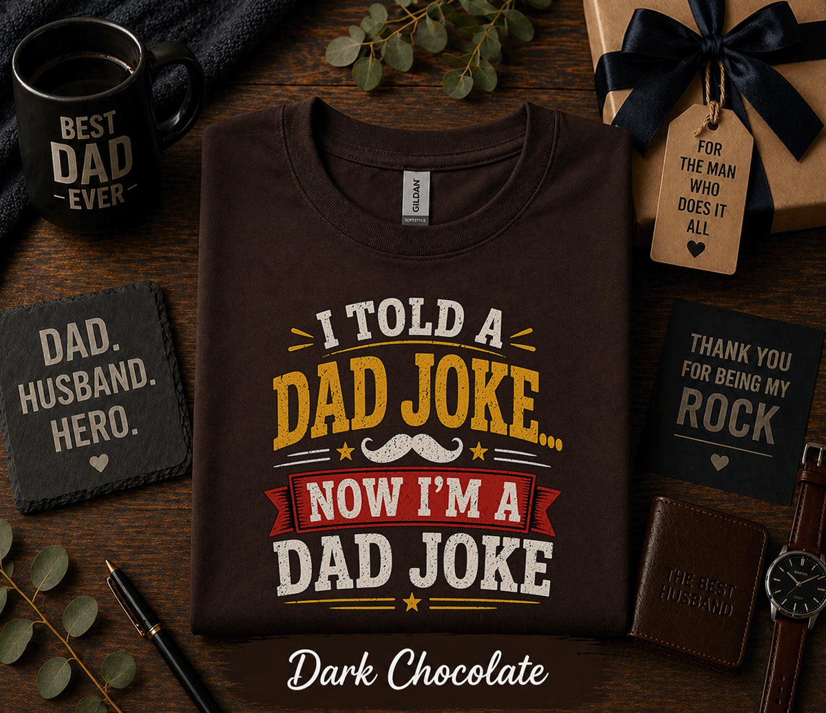 I Told A Dad Joke Now Im A Dad Joke Shirt Funny Fathers Day Gift Birthday Husband Tee Sarcastic Dad Humor Retro T-shirt