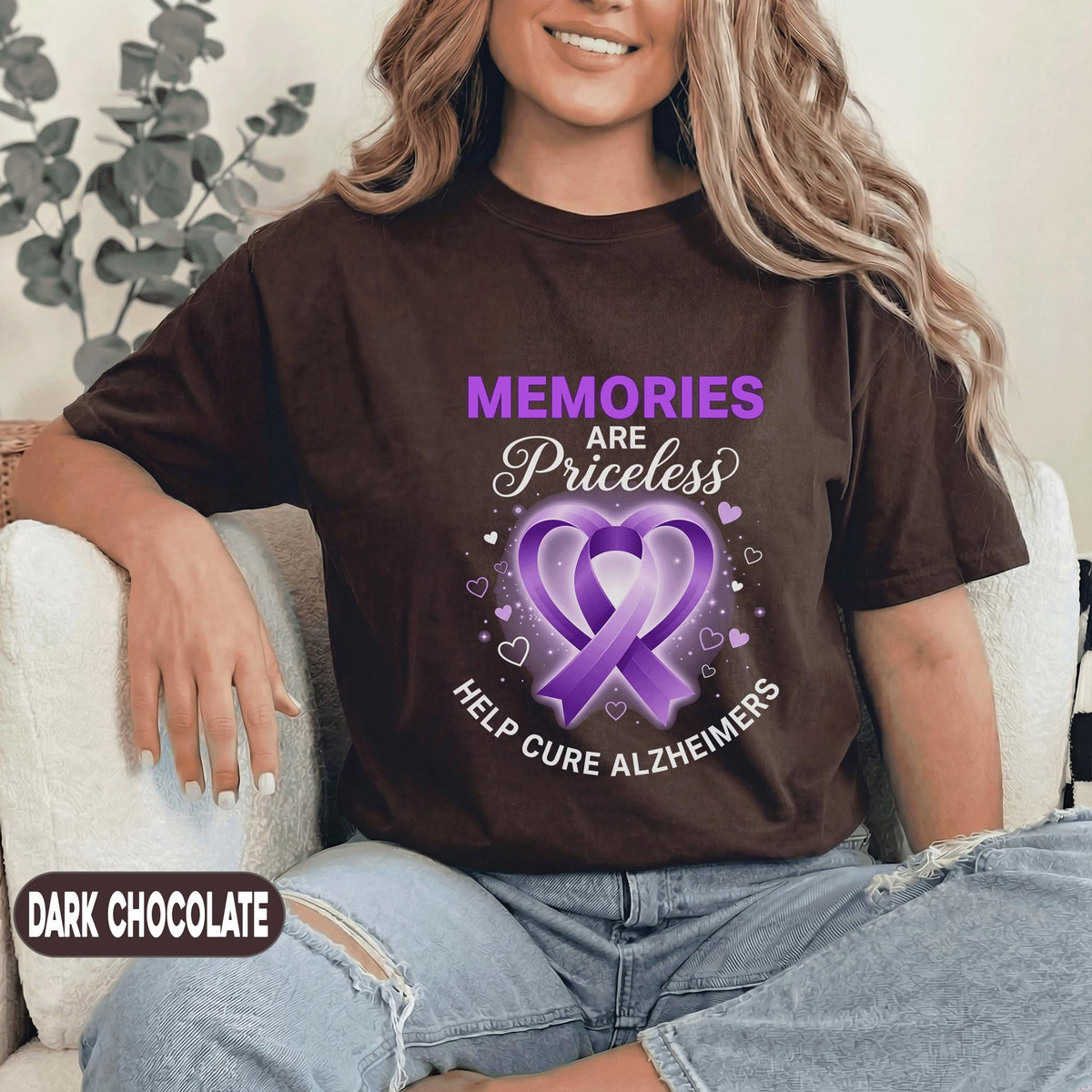 Memories Are Priceless Alzheimer’s Awareness Shirt, Purple Ribbon Support Tee, Help Cure Alzheimer’s Gift, Dementia Awareness Shirt