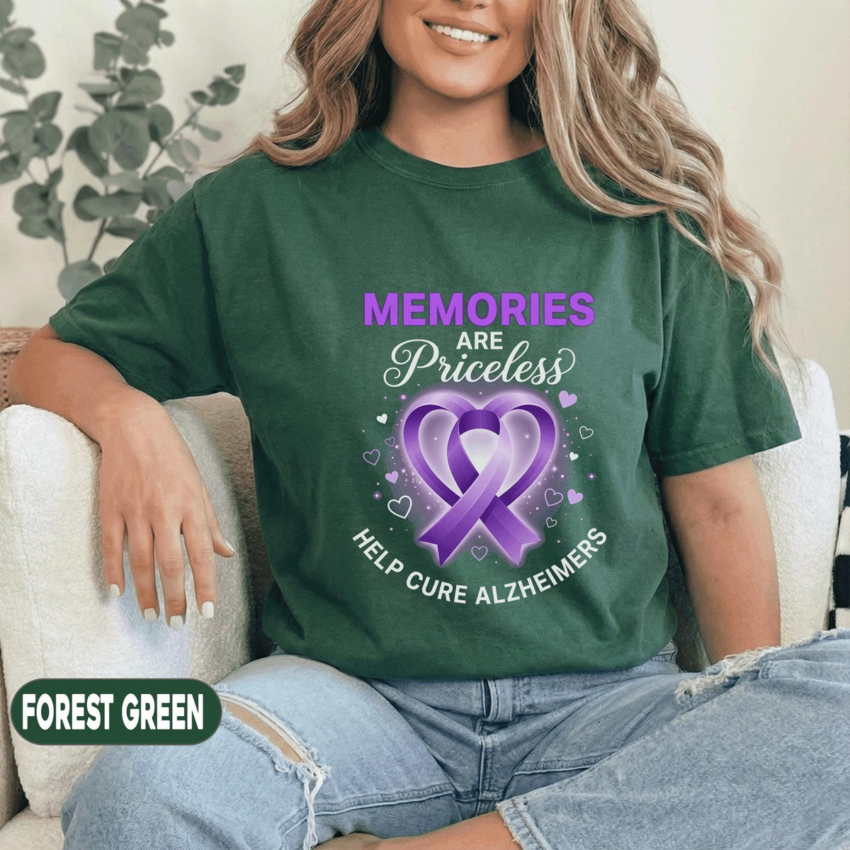 Memories Are Priceless Alzheimer’s Awareness Shirt, Purple Ribbon Support Tee, Help Cure Alzheimer’s Gift, Dementia Awareness Shirt