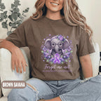 Forget Me Not Alzheimer’s Awareness Shirt, Cute Purple Elephant with Glasses Tee, Dementia Support Gift, Memory Loss Awareness Top