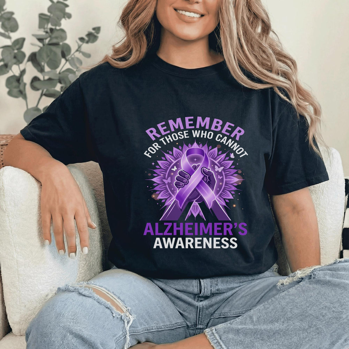 Remember For Those Who Cannot Alzheimer’s Awareness Shirt, Purple Ribbon Support Tee