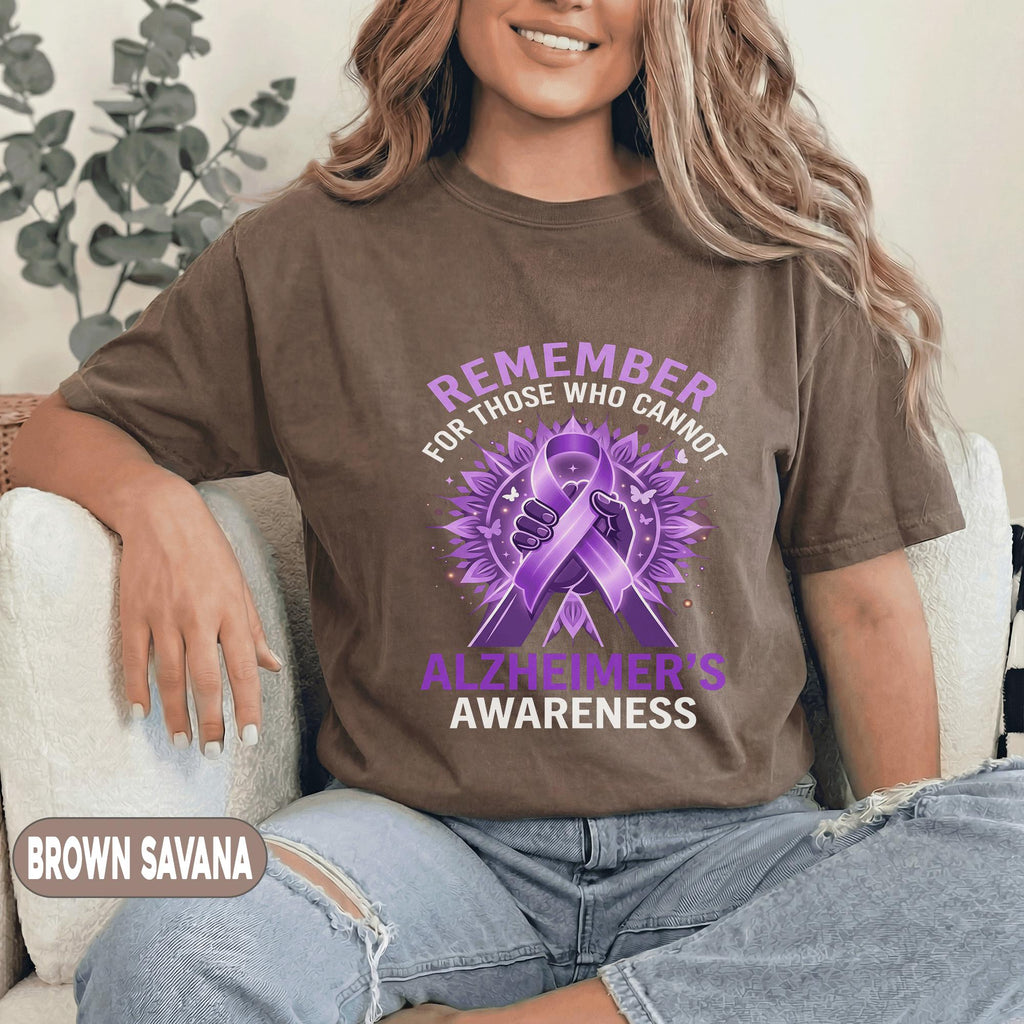 Remember For Those Who Cannot Alzheimer’s Awareness Shirt, Purple Ribbon Support Tee, Dementia Awareness Gift, Caregiver Shirt
