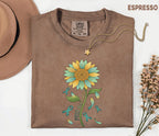 Comfort Colors PTSD Awareness Shirt, Teal Ribbon Sunflower Tee, Mental Health Support Shirt, Trauma Survivor Gift, Unisex