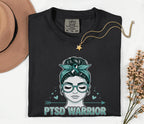 Comfort Colors® PTSD Warrior Shirt, Teal Ribbon Mental Health Awareness Tee, Trauma Survivor Gift, Strong Women Support Shirt