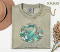Comfort Colors® PTSD Awareness Support Squad Shirt, Matching Teal Ribbon Butterfly Mental Health Tee