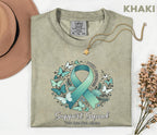 Comfort Colors® PTSD Awareness Support Squad Shirt, Matching Teal Ribbon Butterfly Mental Health Tee