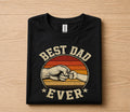 Best Dad Ever Shirt Fist Bump Father Child Vintage Sunset Fathers Day Gift for Dad Birthday Husband Retro Dad Tee