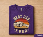 Best Dad Ever Shirt Fist Bump Father Child Vintage Sunset Fathers Day Gift for Dad Birthday Husband Retro Dad Tee