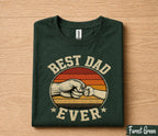 Best Dad Ever Shirt Fist Bump Father Child Vintage Sunset Fathers Day Gift for Dad Birthday Husband Retro Dad Tee