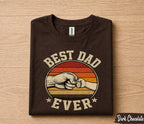 Best Dad Ever Shirt Fist Bump Father Child Vintage Sunset Fathers Day Gift for Dad Birthday Husband Retro Dad Tee