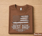 Best Dad Ever Shirt Vintage American Flag Patriotic Fathers Day Gift for Dad Birthday Husband Gift Classic USA Dad Tee