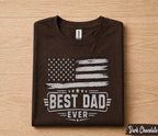 Best Dad Ever Shirt Vintage American Flag Patriotic Fathers Day Gift for Dad Birthday Husband Gift Classic USA Dad Tee