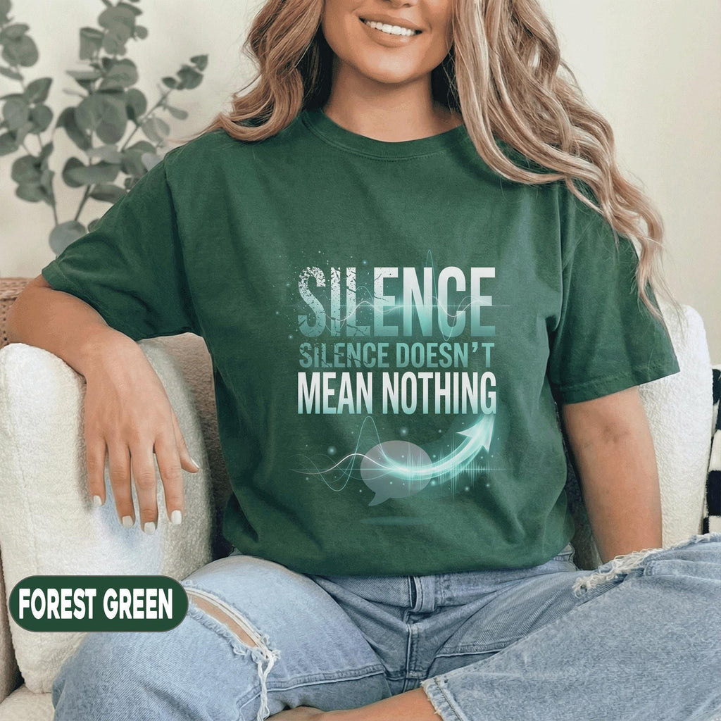 Silence Doesn’t Mean Nothing Aphasia Awareness Shirt Speech Disorder Support Tee Communication Awareness Gift SLP Advocate Shirt