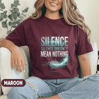 Silence Doesn’t Mean Nothing Aphasia Awareness Shirt Speech Disorder Support Tee Communication Awareness Gift SLP Advocate Shirt