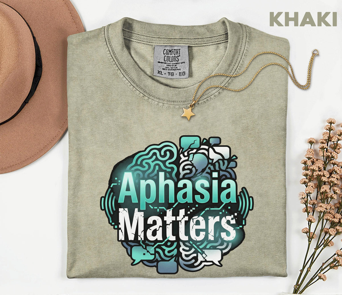 Comfort Colors Aphasia Matters Shirt Brain Graphic Tee Speech Therapy Awareness Shirt Stroke Support Gift SLP Appreciation Tee