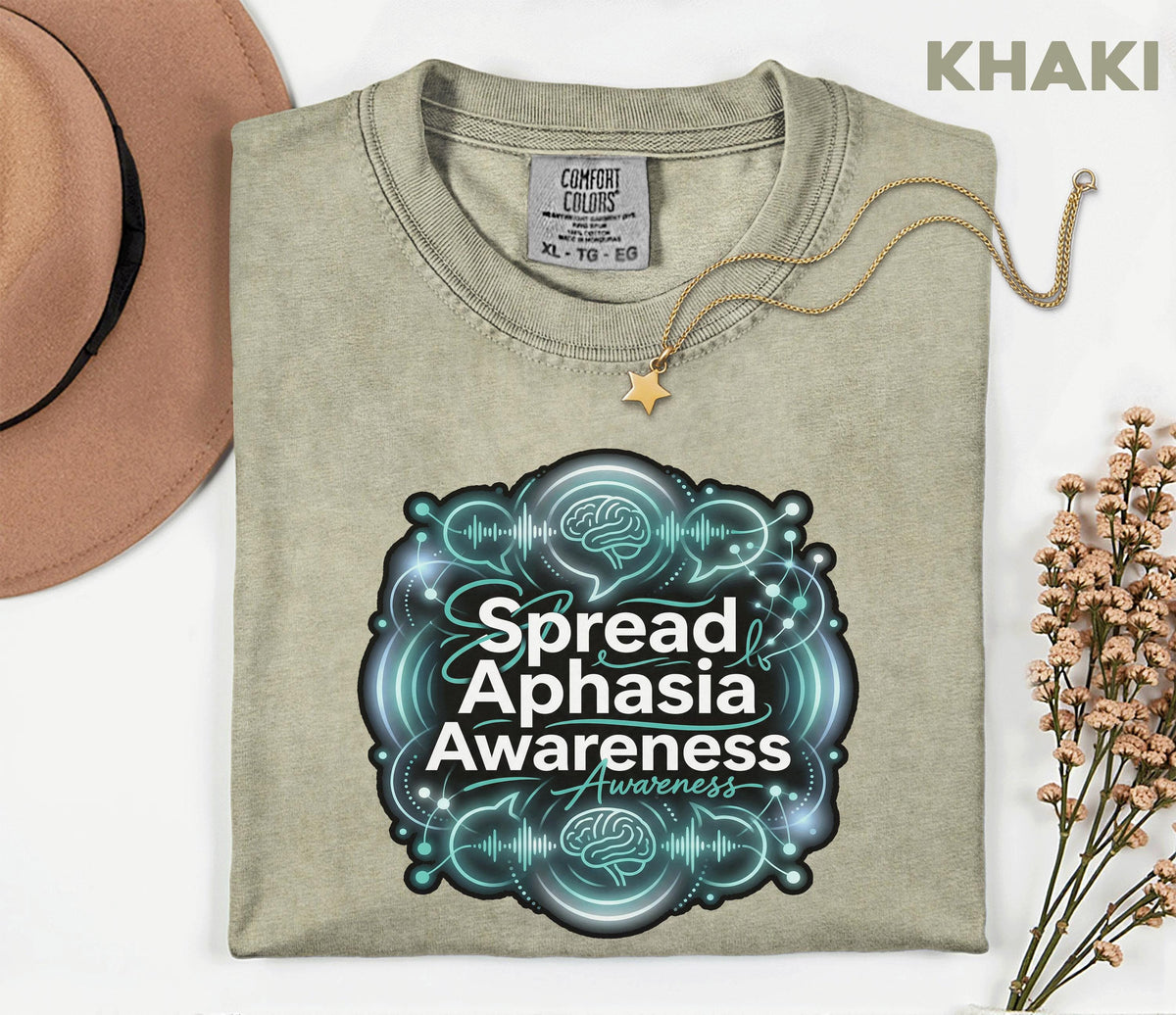 Comfort Colors Spread Aphasia Awareness Shirt Brain Speech Tee Stroke Support Gift SLP Therapy Awareness Shirt