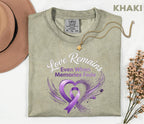 Comfort Colors Alzheimer Awareness Shirt Love Remains Even When Memories Fade Purple Ribbon Caregiver Support Tee Gift