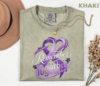 Comfort Colors Alzheimer Awareness Shirt Remember Together Purple Ribbon Heart Tee Dementia Support Gift Caregiver Awareness Shirt