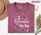 Comfort Colors Alzheimer Awareness Shirt I Remember For You Purple Ribbon Heart Tee Dementia Support Caregiver Gift Shirt