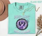 Comfort Colors Alzheimer Awareness Shirt Mind Gone Love Strong Purple Ribbon Tee Dementia Support Gift Caregiver Shirt